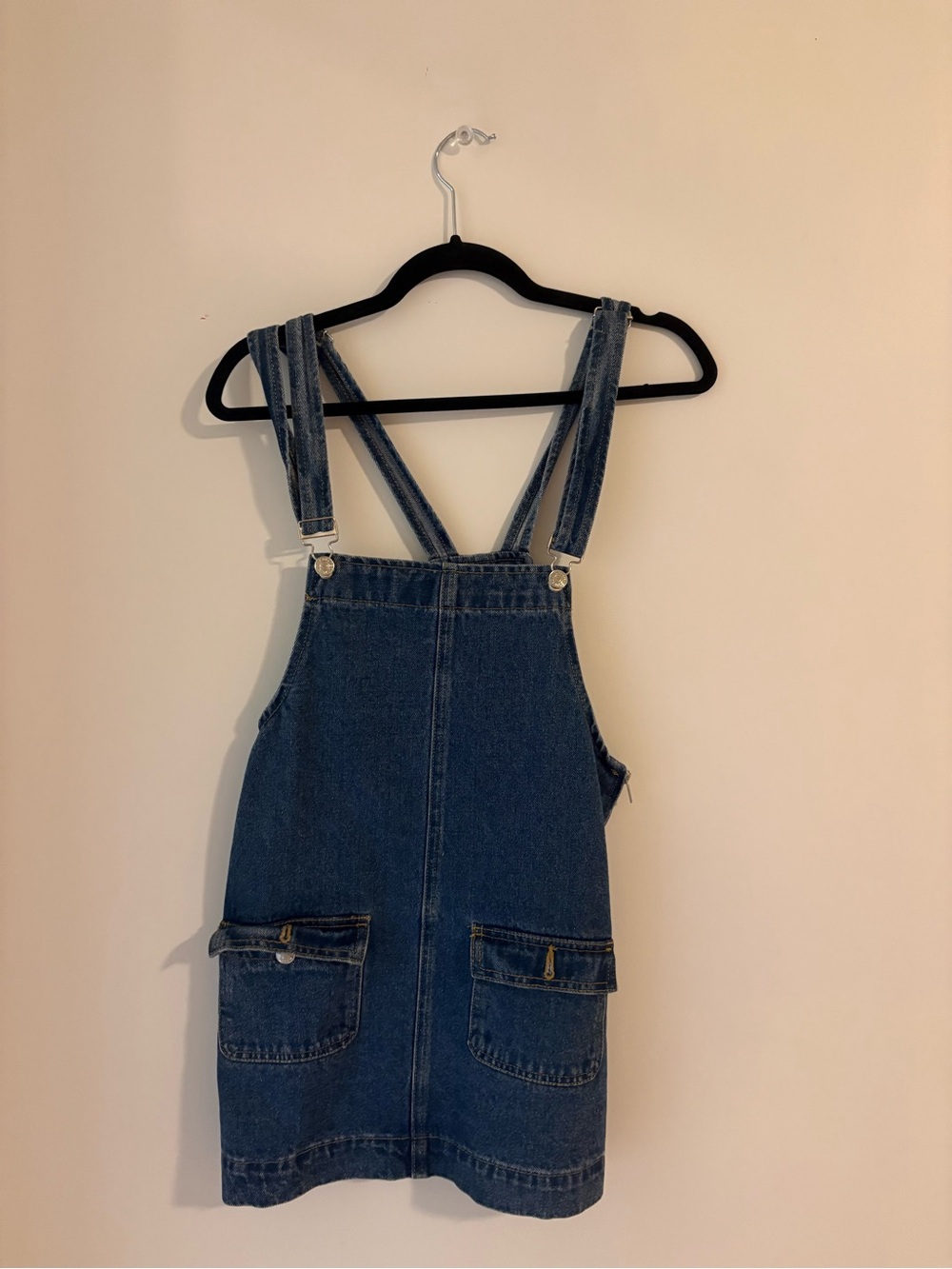 Edikted Blue Denim Overall Mini Dress